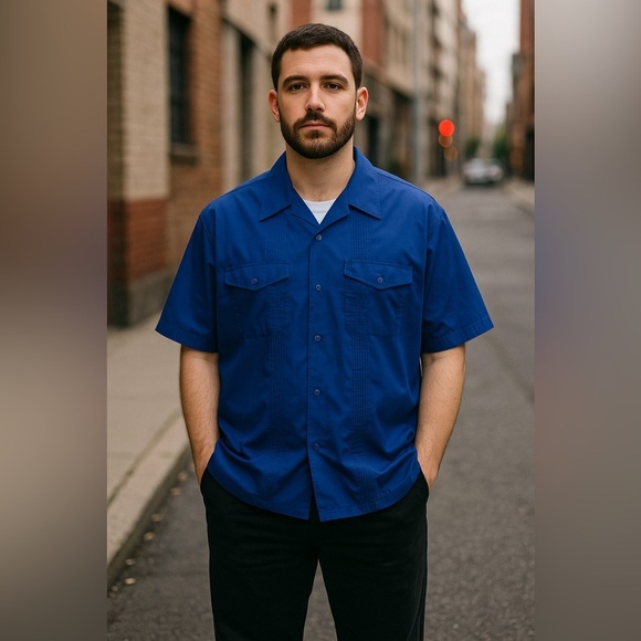 Supreme Other - Vintage Supreme Permanent Press Work Shirt Blue Utility Button Down Korea Sz 1X